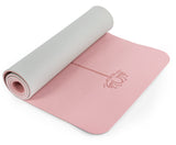 Non Slip, Pilates Fitness Mats, Eco Friendly, Anti-Tear 1/4" Thick Yoga Mats for Women, Exercise Mats for Home Workout with Carrying Sling (72"x24", Parfait Pink & Gray) UMINEUX