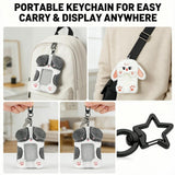 DegoCyhton Photocard Holder, Kpop Photo Card Keychain, 2 Pack 3 Inch, Clear PVC Window, Anti-Shed Plush Design, 360 Rotating Hook, for Teen Girls Student Campus Backpack Pendant & Card Protection