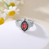 Oseew 2027 High School Senior Class Ring for Women (White Gold)