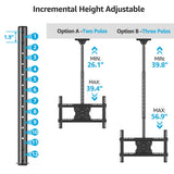 MOUNTUP Ceiling TV Mount for 40-75 Inch Flat Curved TVs, 360° Rotation Heavy Duty Articulating Pole with 99 lbs Capacity, Max VESA 600x400mm, Adjustable Height Ceiling Mount for Restaurant/Office