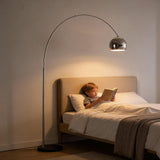 Mingfitow Floor Lamps for Living Room,80" Arc Floor Lamp,with Dimmer Adjustable Brightness,Modern Floor Lamp for Bedroom,Dining Rooms,Office,Corner Lamp with Chrome Bell Shaped Lampshade