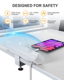 Desk Clamp Power Strip Surge Protector, 6 Outlets, Flat Plug, 1800J, 4 USB-C Ports (Any Port 35W), for Home & Office, Flame-Retardant PC-ABS Housing, Fits 1.96" Desk Edge, White