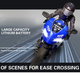 ZAVEIOP Remote Control Motorcycle, High Speed Self Balancing Single Wheel Stunt RC, 1/6 Scale 360 Rotating LED Flashlight Toy, Best Xmas Gift for Boys & Girls, Blue