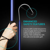 GAFFER SPORTFISHING Aluminum Fish Gaff Hook | Lightweight Fishing Pole with Sharp Stainless Steel Spear Hook | Ergonomic Foam Grips, Secure Lanyard | Saltwater & Freshwater Fishing Gaff | 54" Blue