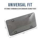 2 Pack Transparent License Plate Shield UV Protective Trim for Standard US Plates (12.2" x 6.3"), Gray