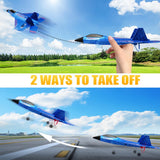 Fremego RC Airplane F22 Fighter Jet for Kids & Adults 2.4GHz Remote Control with Gyro Stabilization, LED Lights, Crash Resistant EPP Foam, Perfect Beginner Gift(Blue)