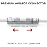 XVX L75 Air Low Profile Mechanical Keyboard Wireless w/Pro V2 Push‑Pull Fast‑Locking Aviator Coiled USB‑C Cable-White