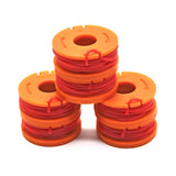 WETOOLPLUS WA0010 0.065" 10Ft Replacement Trimmer Spool Line Compatible with Select Worx Cordless String Trimmers (6 Pack Orange)