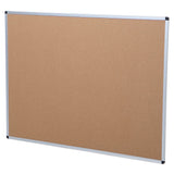 VIZ-PRO Large Cork Bulletin Board, 60 X 48 Inches, Wall-Mounted Corkboard with Silver Aluminium Frame for School, Office, and Home 5' X 4'