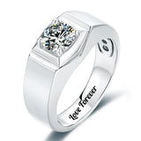 Oseew Mens Round Cut Moissanite Rings （(D Color VVS1 Clarity) mens moissanite ring gold Gold Moissanite Engagement Rings for Men