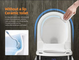 MEJE #MZE014P - Intelligent Wall-Hung Toilet, One-piece Elongated Smart Toilet with Bidet Built in,Heated Seat, Warm Air Dryer,Auto Flush, Auto Open and Close, Remote Control, Night Light, White