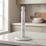 Radicaln White Marble Paper Towel Holder – 12.5 Inch Towel Stand for Bathroom & Kitchen, Premium Handmade Countertop Towel Holder, Elegant & Durable Design