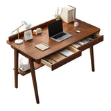 Modern Minimalist Solid Wood Desk - Simple Computer & Writing Desk for Students, Home Office, Study Table with Chair - Ideal for School Use