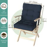 Outdoor Chair Cushions Set of 2, 42x21x4 Inch Patio Cushion for Dining/Rocking Chairs, High Back Soft Seat Pad with Ties