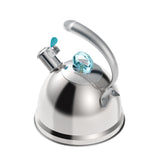 Harriet Tea Kettle Stovetop, 2.5 Quart Whistling Stainless Steel Tea Pot, 3-Layer Base, Unique Ergonomic Handle, Includes Pot Holder & Mat, Electric/Induction/Gas Stovetops Applicable, Mirror Finish