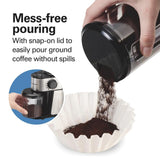Hamilton Beach Electric Burr Coffee Grinder with Large 16oz Hopper & 18 Settings For 2-14 Cups, Stainless Steel (80385)