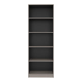 Tuhome Home 71" Tall Standard Bookcase with 5 Open Storage Shelves, Closed Back, Freestanding Living Room, Office or Bedroom Storage (Model M3), Silver Oak/Wenge