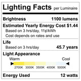 LUXRITE 3-Inch LED Gimbal Adjustable Trimless Spotlight with J-Box, Push N’ Lock, 5CCT 2700K-50000K, 360° Swivel & 15° Tilt, 12W, 1100LM, CRI90, Dual Dimmable, 38° Beam, IC Rated, Damp Rated (4 Pack)