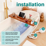 SereneLife Portable Spa Bubble Bath Massager - Relaxing Spa Non-Slip Mat with Suction Cup Bottom, Motorized Air Pump, Adjustable Bubble Settings and Remote Control, 47” x 14.2”