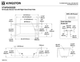 Kingston Brass VTAP543022R Aqua Eden Alcove Tub, White