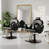 MIMWOW Salon Chair, Reclining Salon Chair for Hair Stylist, Barber Chair with Heavy Duty Hydraulic Pump, Hair Chairs Tattoo Braiding Beauty Spa Equipment, All Cool Black