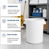 Getzi 6 Pack 20 Gallon White Round Commercial Trash Can, Heavy-Duty
