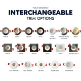 LUXRITE 2 Inch LED Recessed Lighting, Deep Regressed Canless Spotlight, Round White & Brushed Nickel Interchangeable Trim, 5CCT 2700K-5000K, 1000LM, 15W, High Output, Dimmable, Wet Rated (6 Pack)