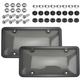 2 Pcs Clear License Plate Covers and Frames,Transparent License Plate Holders with Screws & Caps,Rust-Proof Auto Licenses Plates Protector Shields for Standard US Plates