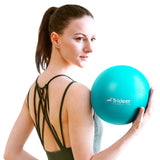 Trideer Pilates Ball 9 Inch Core Ball, Small Exercise Ball with Exercise Guide Barre Ball Mini Yoga Ball for Pilates, Yoga, Core Training, Physical Therapy, Balance, Stability, Stretching (‎Turkis) Trideer