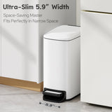 Step Pedal, 6 Liter / 1.6 Gallon Stainless Steel Trash Bin, Small Garbage Cans for Bedroom