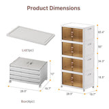 UAMFURI Extra Large Stackable Storage Bins with Lids & Wheels & Door, 660QT-165QT/41GAL*4Pack Foldable Collapsible Closet Organizers, Plastic Containers Drawers for Bedroom Dorm Garage