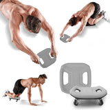 MKSY Core Coaster Abdominal Abs Training Machine Equipment, Ab Wheel Roller Exercise for Home Gym, Waist Strength Trainer with a Kneel Mat (Grey)