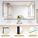 Koonmi 81"x41" Floor Mirror Full Length, Bedroom Floor Body Mirror with Stand, Large Black Mirror, Leaning, Standing or Hanging Horizontally/Vertically
