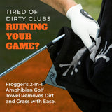 Frogger Amphibian 2-in-1 Golf Towel with Wet and Dry Technology, Black/Grey