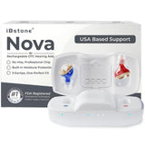 iBstone Nova Hearing Aids for Seniors Adults: Superior Sound Quality - Smart Noise Cancelling - No Feedback - 1.5Hrs Charging for 100Hrs Working - Come with Anti-Lost Lanyard - Over-the-Counter