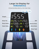 Masmssm Smart Scale for Body Weight, FSA&HSA Eligible, Bathroom Digital Weighing Scale with 8-in-1 Large Display, 22 Metrics with BMI, Body Fat, Heart Rate, Compatible with iOS & Android