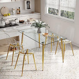 Baysitone Clear Dining Chairs Set of 8, Modern Kitchen Chairs with Transparent Seat