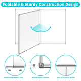 JILoffice Magnetic Foldable White Board 48 x 36 Inches, Dry Erase Whiteboard, Silver Aluminum Frame with 2 Detachable Marker Tray Wall Mounted Board for Office Home and School JILoffice