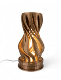 MAKER 3D Twist Spiral Table Lamp in Bronze - Handmade 3D Printed Shadow Projection Night Light, Dimmable USB LED Bedside Accent Lamp for Bedroom, Nursery and Office Desk Decor