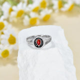 Oseew 2027 Custom Gift Graduation Ring for Women High School (White Gold)