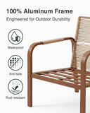 YURDAFY 7 Piece Aluminum Patio Furniture Set with Sofa, Loveseat, Chairs and Tables, Outdoor Conversation Set with Washable Cushions for Backyard, Garden, Balcony and Deck
