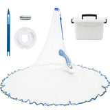Casting Fishing Net for Bait Trap Fish, Throw Nets with Zinc Sinker Weights for Freshwater & Salt Water (1/2 Inch Mesh Size) BalanZze
