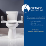 Bemis Assist Toilet Seat with Built-in Support Handles, Hinges Never Loosen, Fits Round and Elongated