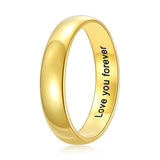Oseew Customized Gold Band Ring 10k solid Gold For Women/Men Classic Womens Mens Gold Band 4mm Gold Wedding Band Ring Engagement Ring Birthday Gift