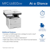 Brother MFC-L6810DW Enterprise Monochrome Laser All-in-One Printer with Low-Cost Printing, Large Paper Capacity, Wireless Networking