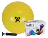 CanDo Inflatable Exercise Ball - Economy Set - Yellow - 18" (45 cm) Ball, Pump, Retail Box CanDo