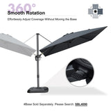 PURPLE LEAF Patio Outdoor Umbrella 9' x 9' Square All-Weather Grey
