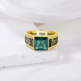 Oseew 2027 Men Graduation Class Senior High School Ring (Yellow Gold)