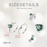 Oseew Natural Moss Agate Ring for Women 2CT Kite Cut 2 Pieces Engagement Ring Set 10K/14K/18K Solid Gold/Sterling Silve Personalized Wedding Leaf Vintage Bridal Promise Ring for Women (Style 3