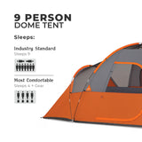 CORE 9 Person Extended Dome Tent - 16' x 9'